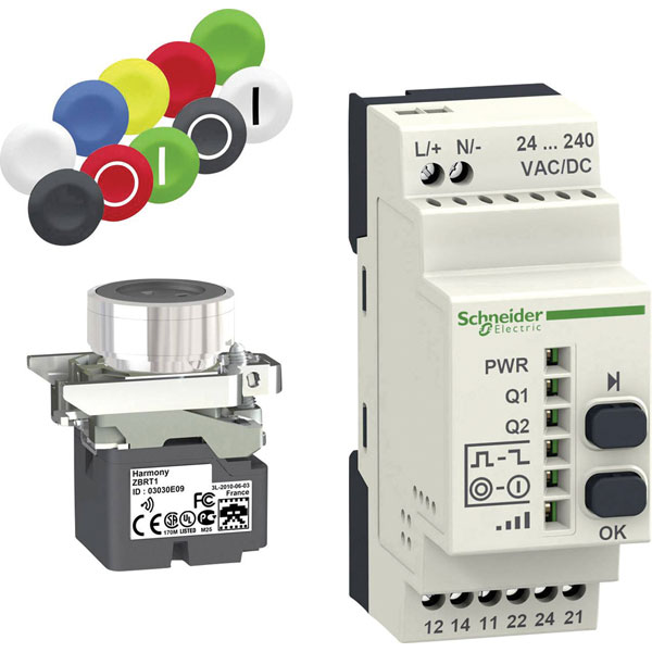 Schneider Electric XB4RFA02 Pushbutton 240V AC 1.5A Momentary Gree...