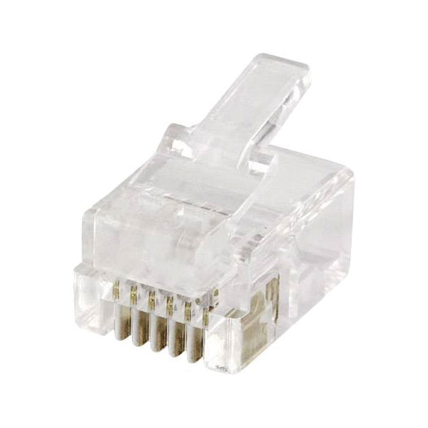 econ connect MPL66R Modular Plug 6P6C Straight Clear 1pc