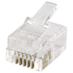 econ connect MPL66R Modular Plug 6P6C Straight Clear 1pc