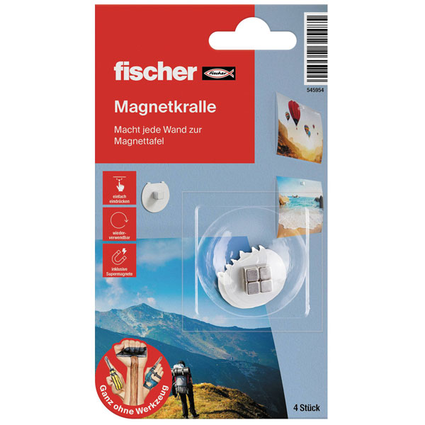 Fischer 545954 Magnetic Holder 4pcs super strong magnets for postcards