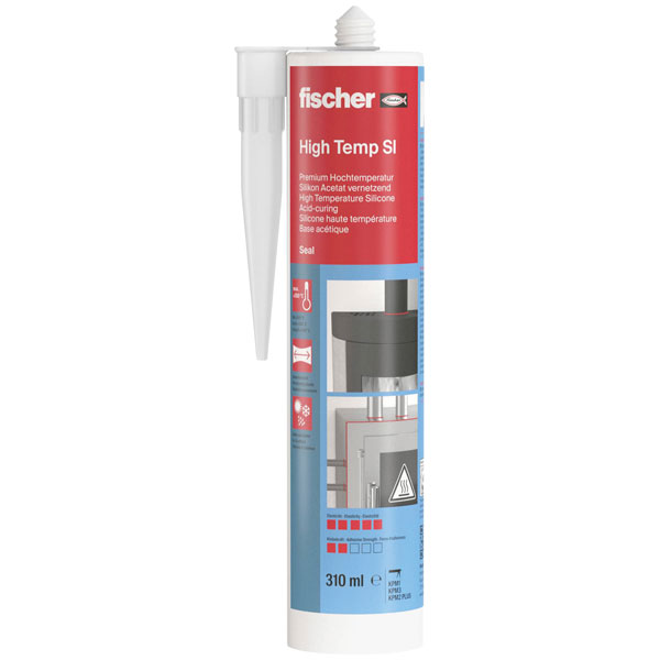 Fischer 053125 DHS silicone red brown high-temp 280°C 310ml smooth