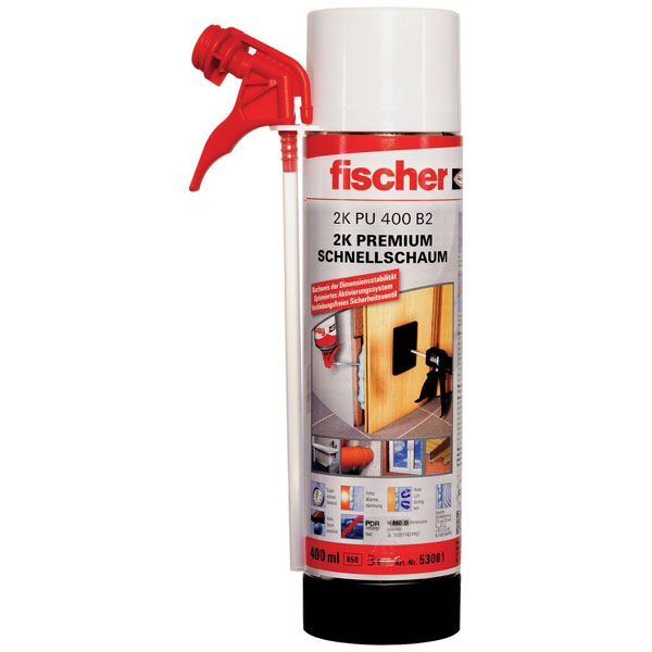 Fischer 50426 PU Pro 500 B2 quick-mounting foam beige 500ml 30L yield