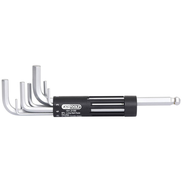 KS Tools 151.2100 3 In 1 Ball Ended Hexagon Key Wrench Set, 8 Pcs Long