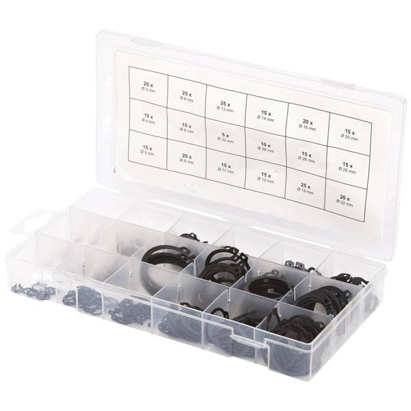 KS Tools 970.0100 Snap Rings Assortment, External, Ø 3-32mm, 300 Pcs