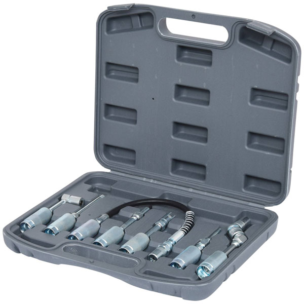 KS Tools 980.1100 Grease Gun Adaptor Set, 7 Pcs