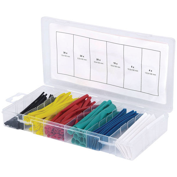 KS Tools 970.0540 Shrink-On Tubes Assorment, Coloured, 100 Pcs