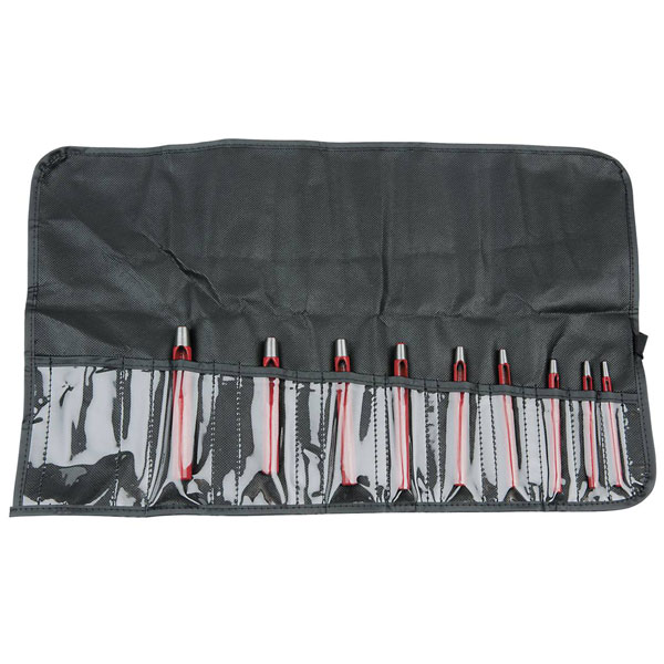 KS Tools 129.2107 Round Hole Punch Set, 9 Pcs