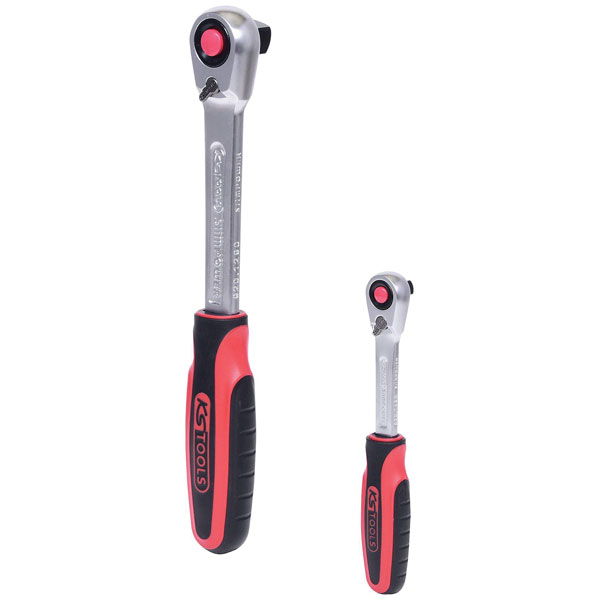 KS Tools 920.0002 Slimpower Reversible Ratchetn Set, 2 Pcs1/4"+1/2