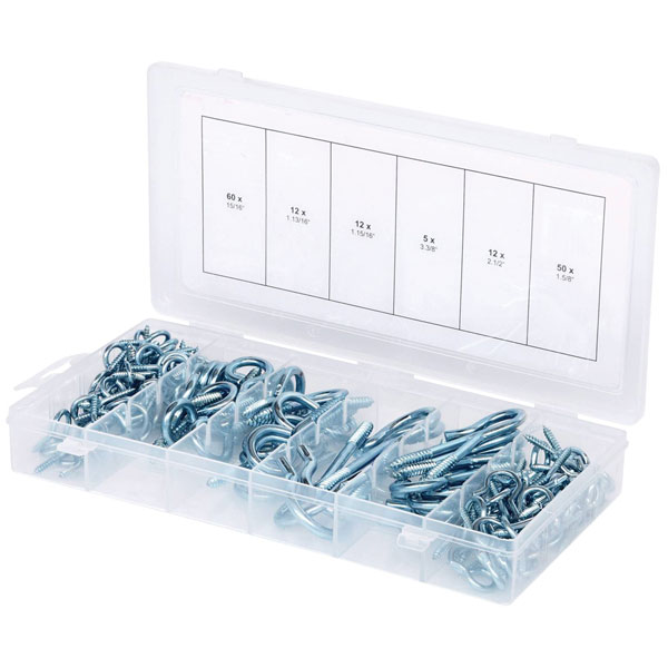 KS Tools 970.0380 Clip Bolts & Eyebolts Assortment, 151 Pcs
