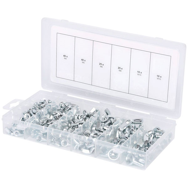 KS Tools 970.0470 Wing Nuts Assortment, M4-M10, 150 Pcs