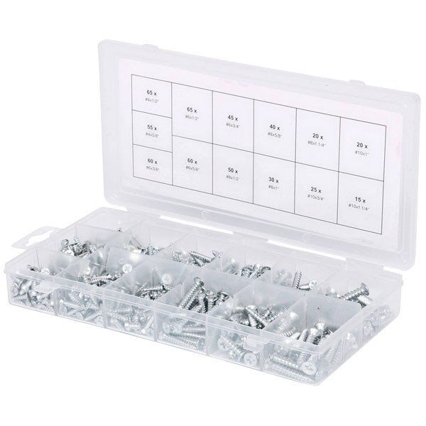 KS Tools 970.0430 Wooden Screws Assortment, 550 Pcs