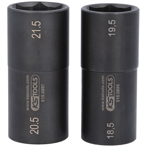 KS Tools 515.1005 1/2" Aluminium Wheel Impact Socket Set, 3 Pcs