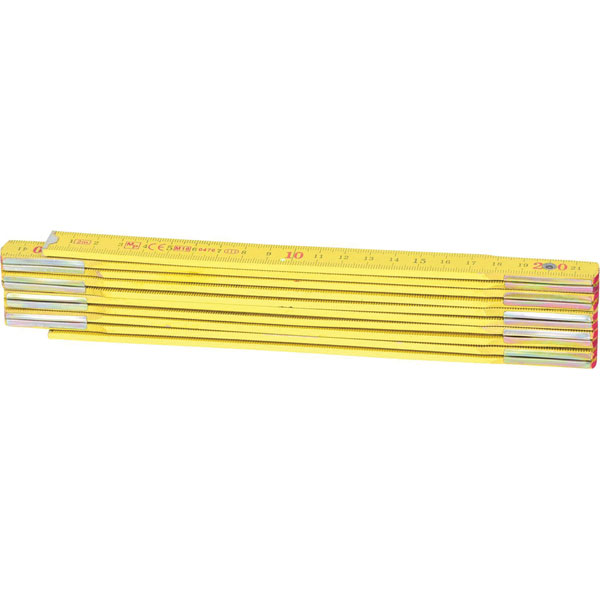KS Tools 300.0063 Wooden Folding Rule, White/Yelllow, 2M