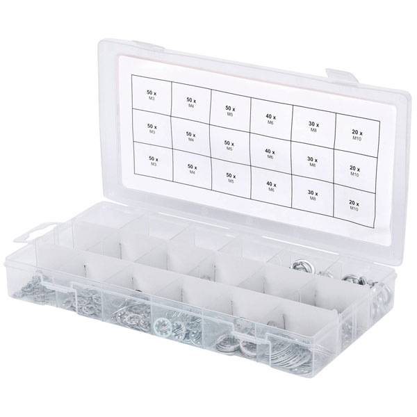 KS Tools 970.0240 Toothed And Standard Washers Assortment, M3-10, ...