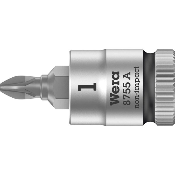 Wera 05003353001 8755 A Pozidriv Zyklop Bit Socket 1/4" PZ 1 x 28mm