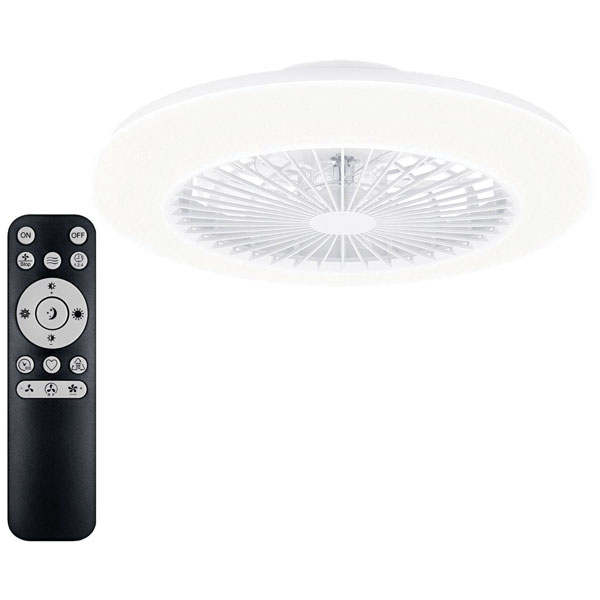 Philips 8720169279148 Atlas Ceiling Fan 28W/35W Nickel Retractable LED