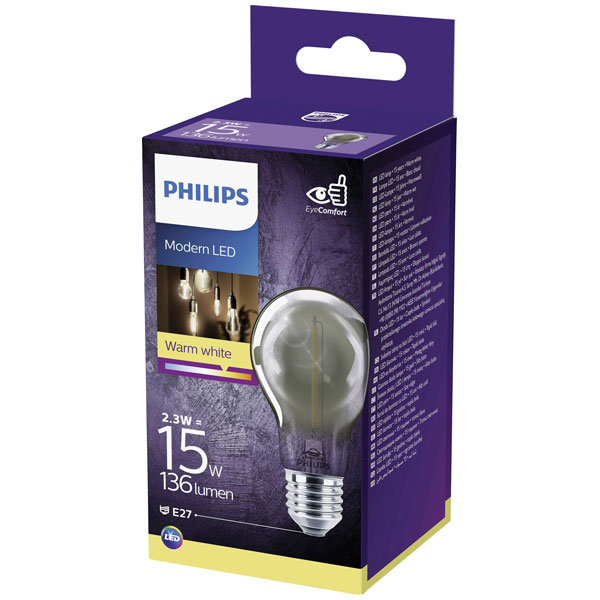Philips 75969800 LED E27 Globe 2.3W=11W Warm White 9.5x14.2cm