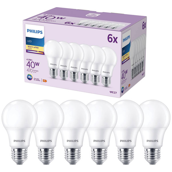 Philips 9290035411 LED Candle 4.9W E14 Warm White 35x106mm 6pcs En...
