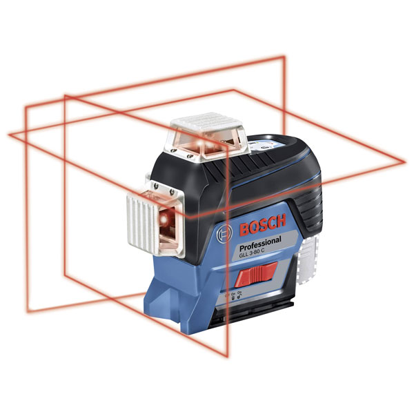 Bosch 0601063R01 GLL 3-80 C Multi-line Laser 120m Range 3 x 360° Lines
