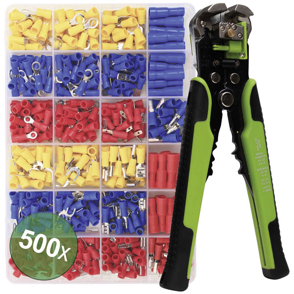 Quadrios 22T011 Cable Stripper Set 0.25-6 mm² Crimp Cutter 500 Par...