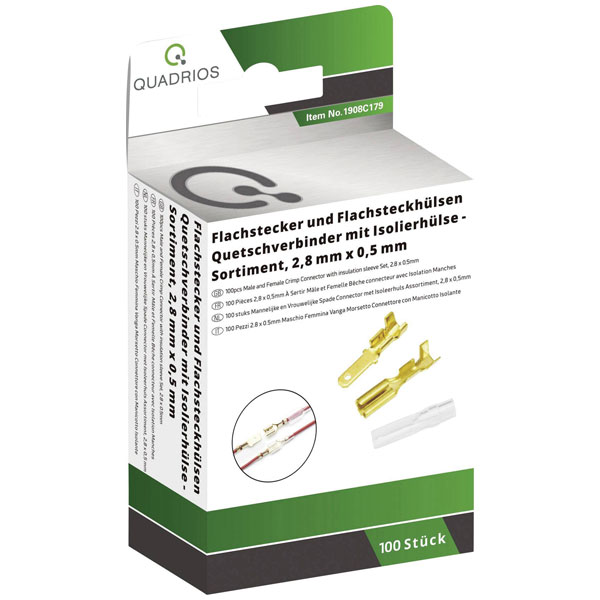 Quadrios 1908C183 Crimp Connector Set Brass Transparent 0.50-1 mm²...
