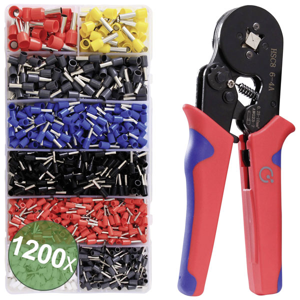 Quadrios 23T045 Ferrule Set 8 Sizes Crimping Tool Incl. Multicolou...