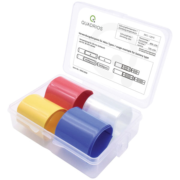 Quadrios 1905CA056 Battery Heatshrink 19mm Shrinkage 2:1 4 Colours