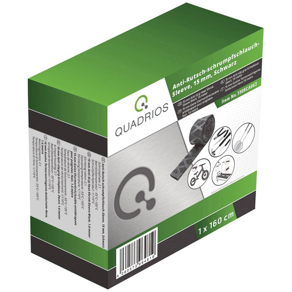 Quadrios 1908CA073 Heatshrink Tubing Black 50mm 25mm 1.6m 2:1 Ratio