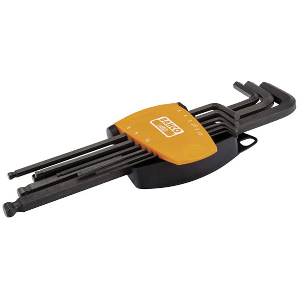 Bahco BE-9678 Allen Key Set Long Design 9-Piece Metric Ball Head