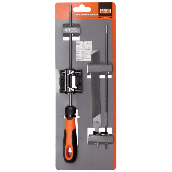 Bahco 168-COMBI-4.8-6920 Chainsaw File Set ERGO Handle 4.8mm 200mm