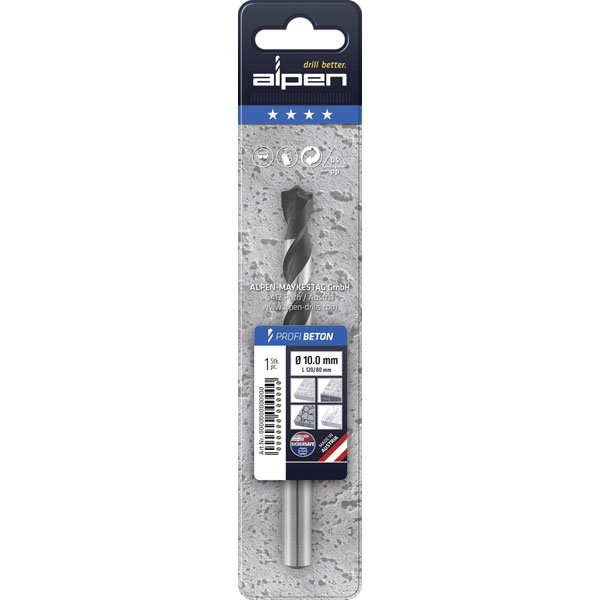 Alpen 0018800600100 Profi Concrete Twist Drill Bit 6mm x 100mm 1pc