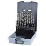 RUKO A214200 Metal Twist Drill Set 170-Piece DIN 338 HSS-G Steel