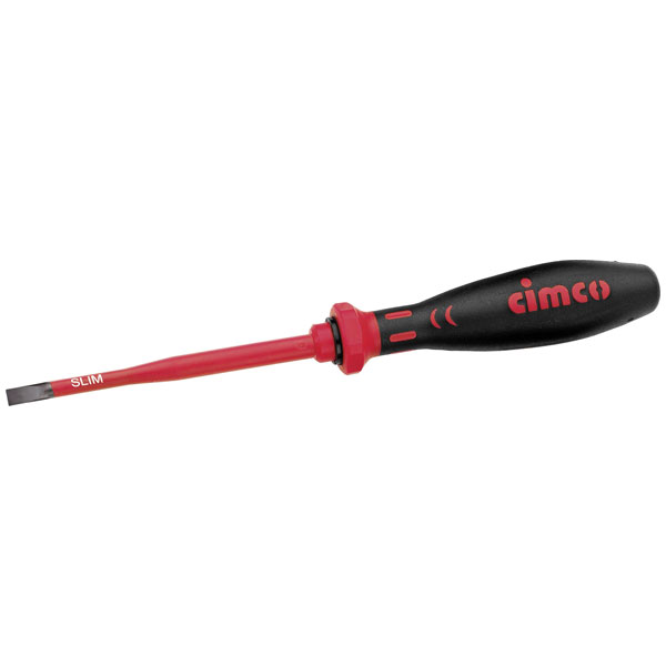 Cimco 117760 VDE Slotted Screwdriver 3mm Blade 205mm Insulated
