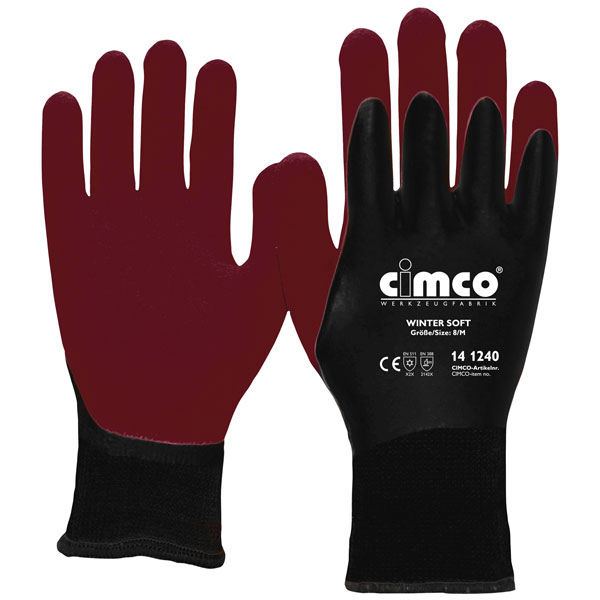 Cimco 141241 Winter Soft Protective Gloves Size 9 L Latex Coated