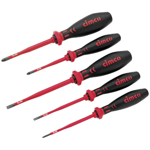 Cimco 117852 VDE Screwdriver Set 6-Piece Electrician's Slim Assortment