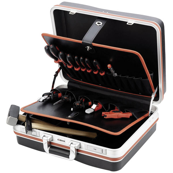 Cimco 170530 Tool Box Shock-Proof Robust with VDE Tools and Multimeter