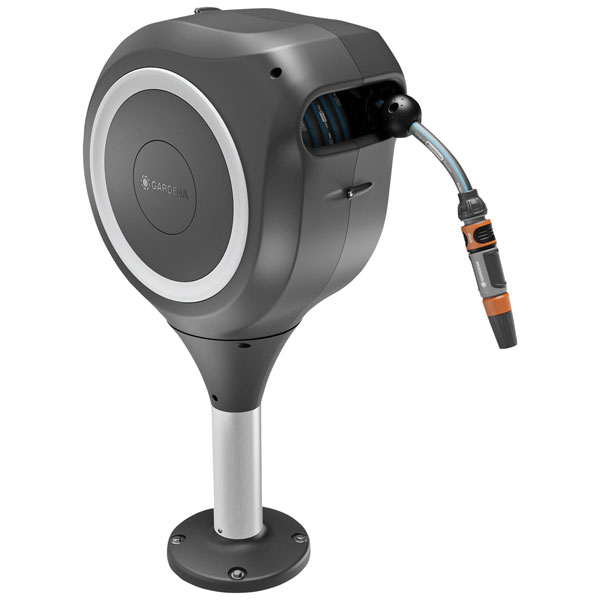 GARDENA 18607-20 Hose Reel Automatic Roll-Up 15m Grey-White Terrac...