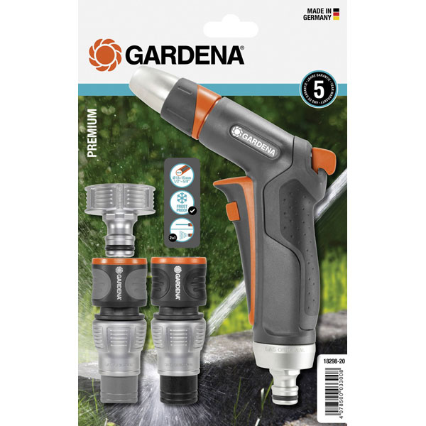 GARDENA 18298-20 Cleaning Nozzle + Connector Set Premium Design