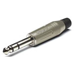 Amphenol ACPS-GN Audio Jack Plug 6.35 mm 3-Pin Stereo Silver Straight