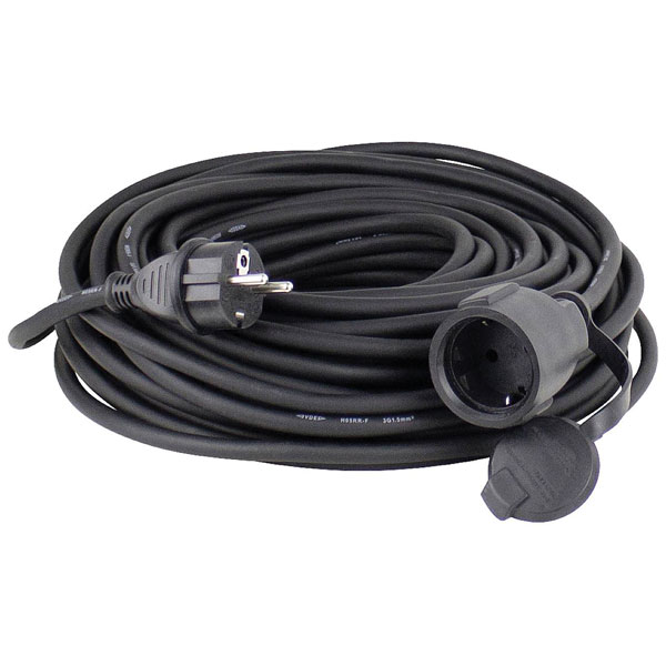as - Schwabe 60336 Cable Extension 16A 20m Black H07RN-F 3G 1.5mm²