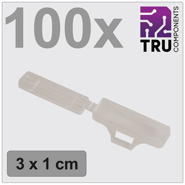 TruComponents 499489 Badge 9.5 x 41.5 mm Clear 100pcs