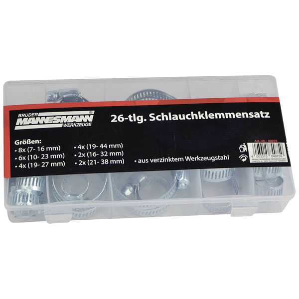 Brüder Mannesmann M60026 Hose Clamps Ø 7-44mm Set