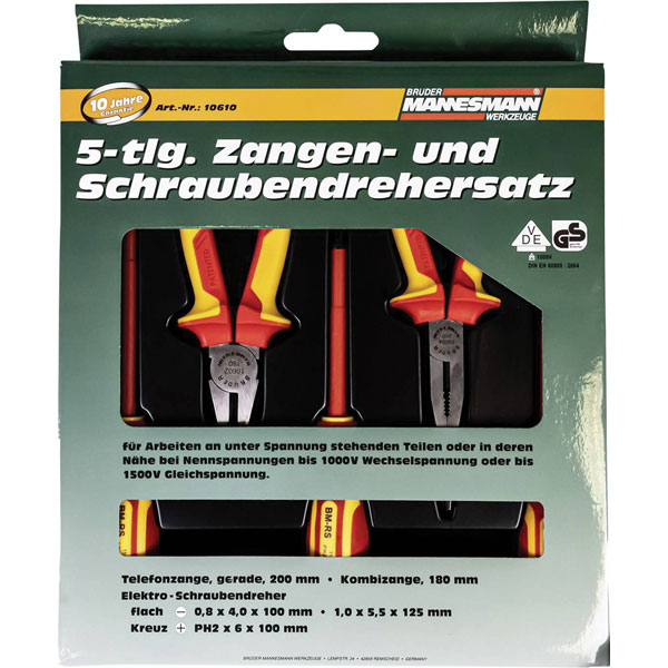 Brüder Mannesmann M10851 Workshop Pliers Set Durable 2-Piece Tool
