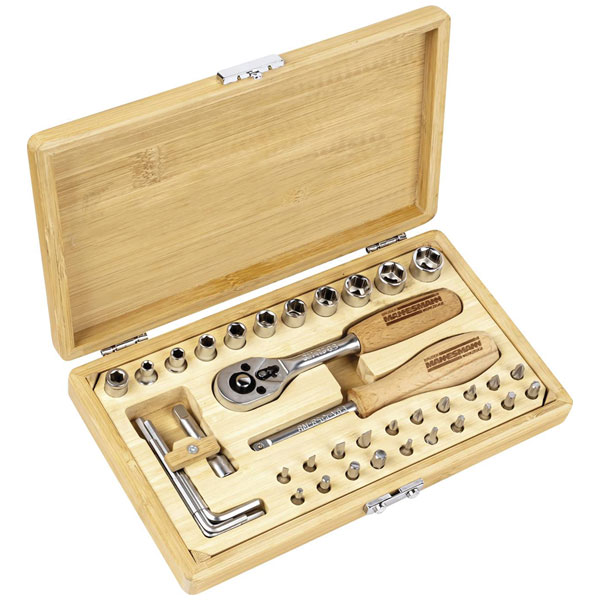 Brüder Mannesmann M29001 Bit Set 24pcs Bamboo Case Eco-Friendly