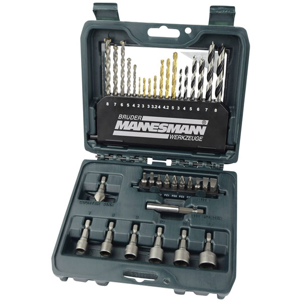 Brüder Mannesmann M54336 36-Piece Universal Drill Bit Set for All ...