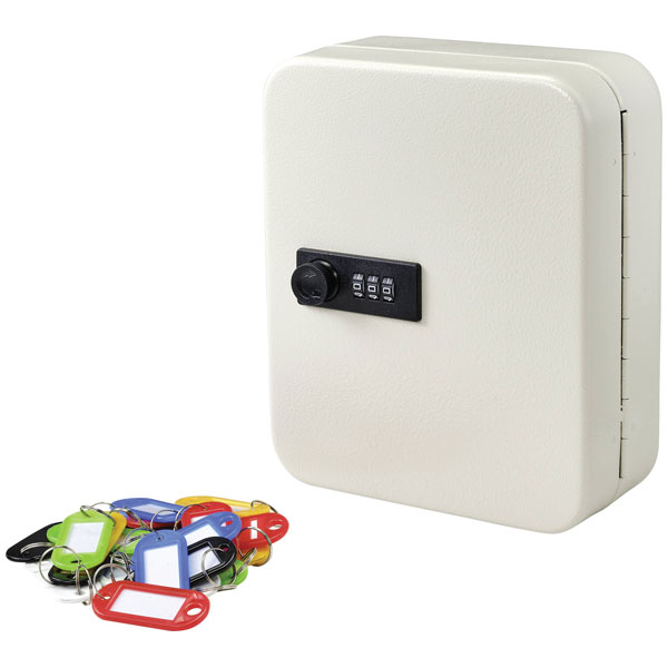 Sygonix SY-4737738 Key cabinet 20 hooks White Durable Secure