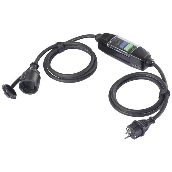 Sygonix SY-6052178 RCCB Cable Extension 230V AC Black IP44
