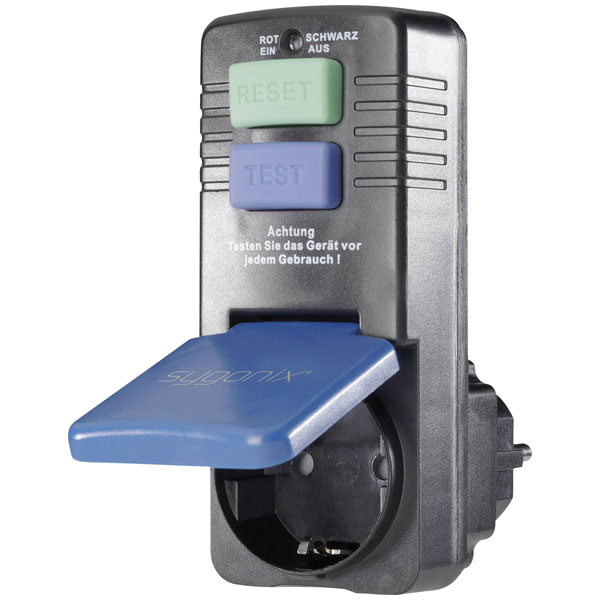 Sygonix SY-5732396 RCCB Socket 230V AC black IP54 personal protection
