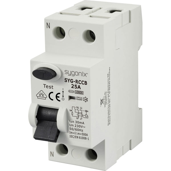 Sygonix SY-6438024 RCCB 4-pin 63A 300mA 400V AC 10kA 3P+N