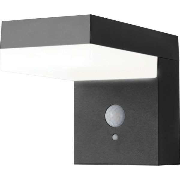 Sygonix SY-5461110 Solar spotlight 30 W PIR sensor black eco-friendly